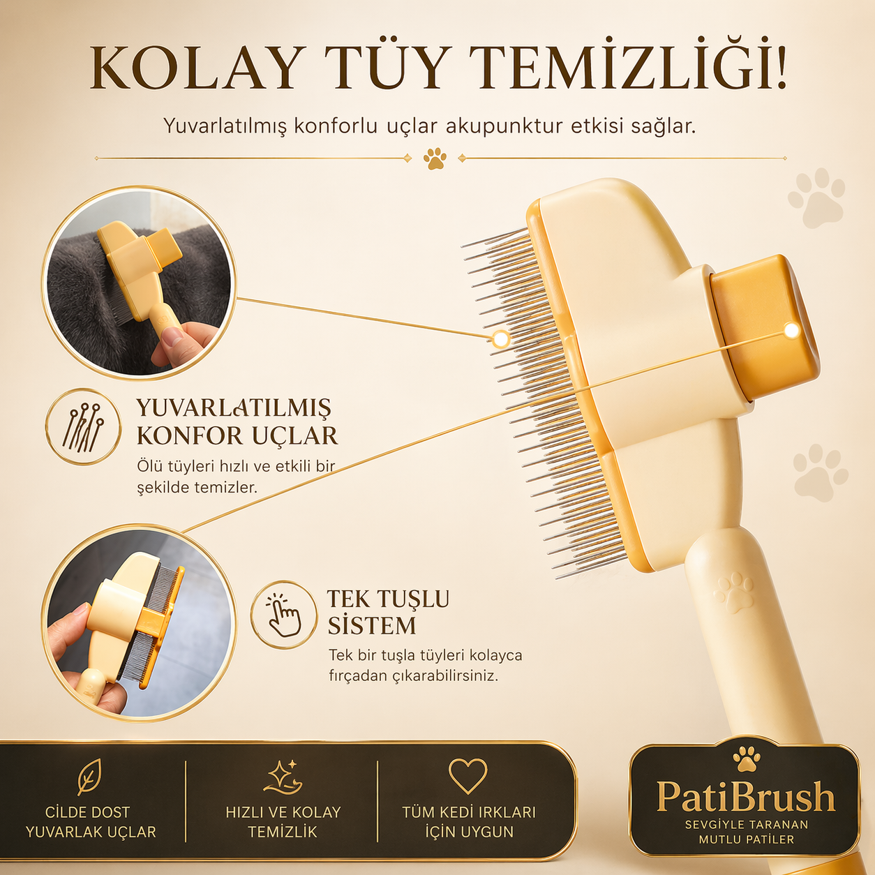 PatiBrush™ – Tüy Toplayan Akıllı Tarak